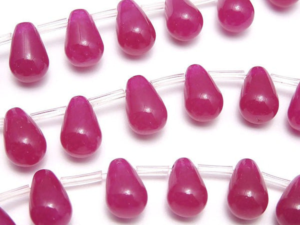 1strand $7.79! Wine Red Color Jade Drop 10x7x7mm 1strand beads (aprx.15inch / 38cm)