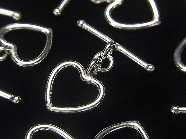 Karen Hill Tribe Silver Heart Toggle White Silver 1pair $3.59!