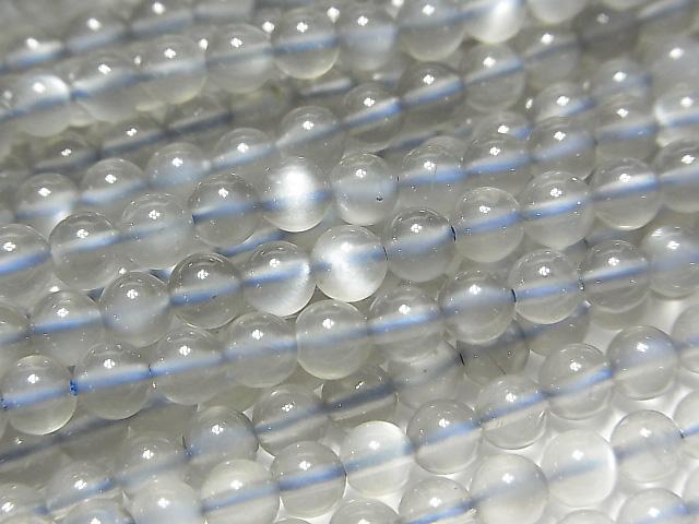 [Video] Gray Moonstone AAA- Round 4mm 1strand beads (aprx.15inch / 38cm)