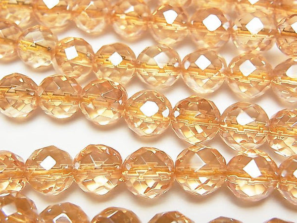 [Video] Golden Aura Crystal Quartz  64Faceted Round 8mm half or 1strand beads (aprx.16inch/39cm)