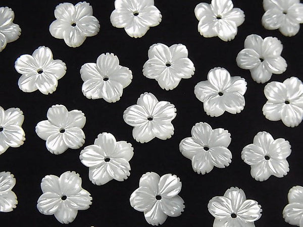 [Video] High Quality White Shell (Silver-lip Oyster) AAA Flower (5pcs Flower) [6mm] [8mm] [10mm] [15mm] Center Hole 4pcs $3.19-!