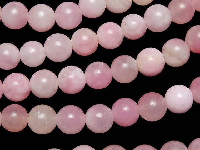 1strand $3.79! Pink & White Jade Round 6mm 1strand beads (aprx.15inch / 38cm)