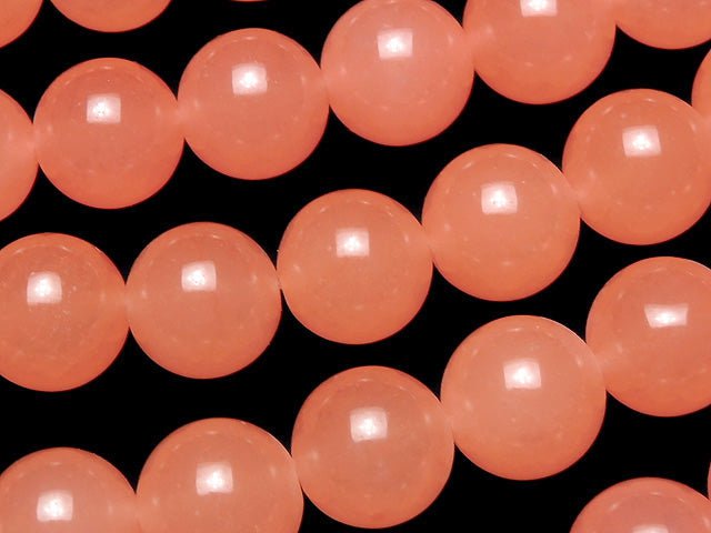 Pink Orange Jade Round 10mm 1strand beads (aprx.15inch / 36cm)