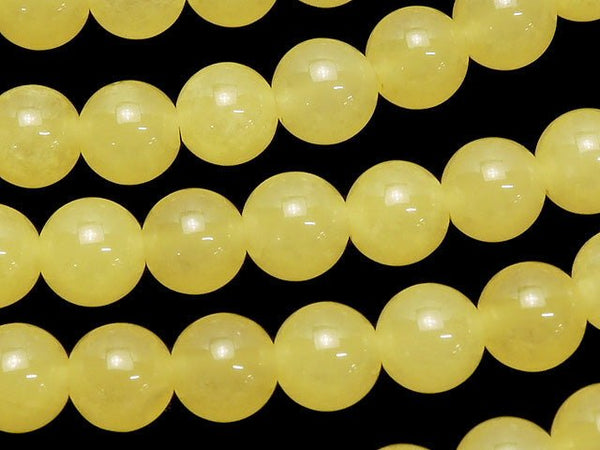 Yellow Color Jade Round 6mm 1strand beads (aprx.15inch / 38cm)