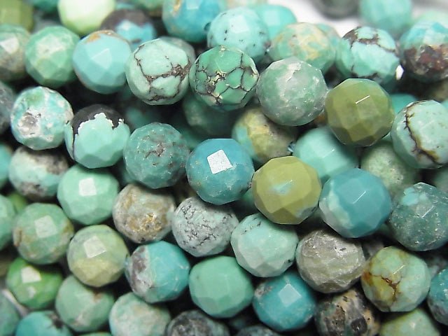 [Video] High Quality! Turquoise AA+ 64Faceted Round 6mm half or 1strand beads (aprx.15inch / 36cm)