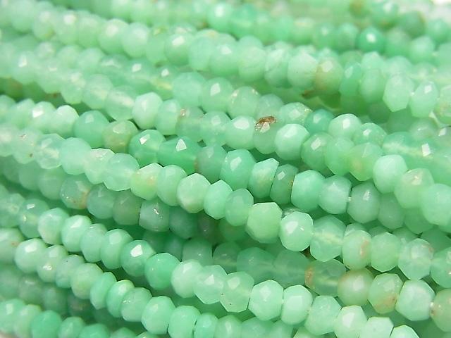 [Video] 1strand $14.99 Chrysoprase AA + Faceted Button Roundel Color gradation 1strand beads (aprx.13inch / 32cm)