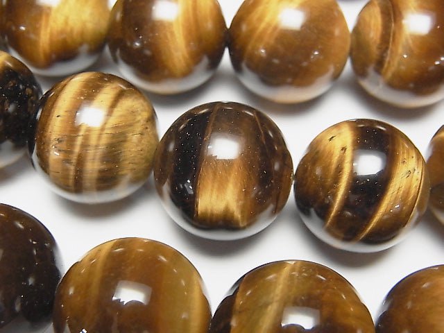 [Video] Yellow Tiger's Eye AA ++ Round 20mm half or 1strand beads (aprx.15inch / 36cm)