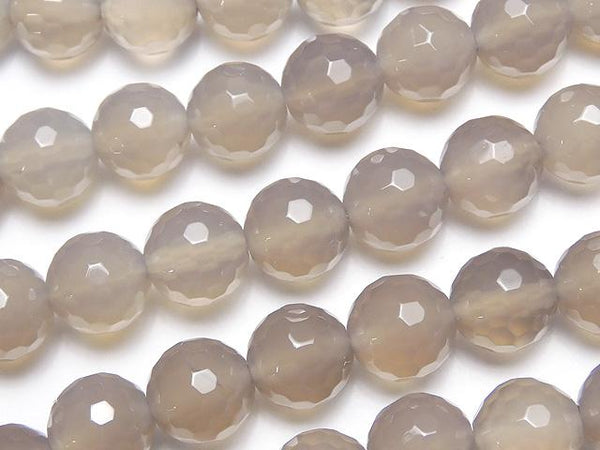 [Video] 1strand $8.79! Gray Onyx AAA 128 Faceted Round 8 mm 1strand beads (aprx.15 inch / 38 cm)