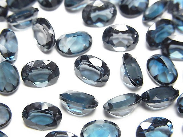 [Video] High Quality London Blue Topaz AAA Undrilled Oval Faceted 8x6mm 2pcs