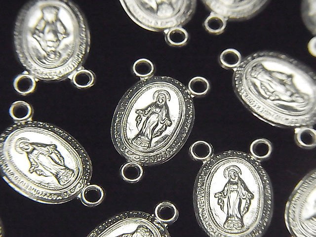 Silver925 Miraculous Medal, Rosary Parts 16 x 10 mm 1 pc