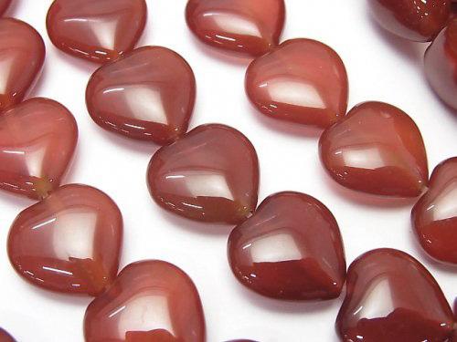 Red agate heart shape 14 x 14 x 6 mm half or 1 strand beads (aprx. 14 inch / 34 cm)