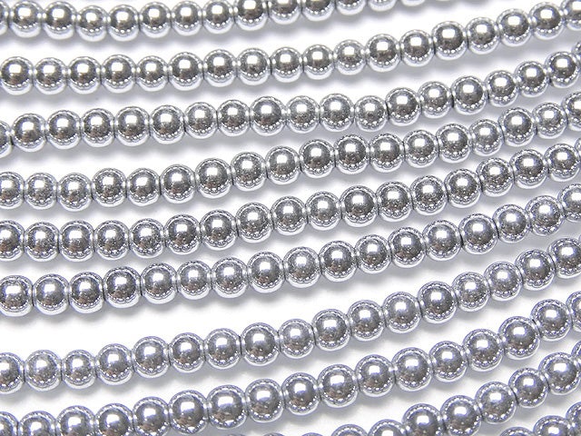 [Video] 1strand $3.79! Hematite Round 2mm Silver coating 1strand beads (aprx.15inch / 38cm)