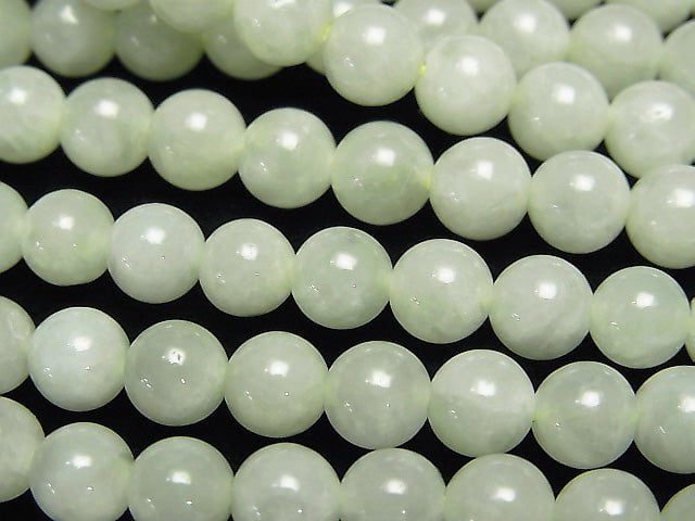 [Video] Pastel Green! Burma Jadeite AAA Round 6mm half or 1strand beads (aprx.15inch/38cm)