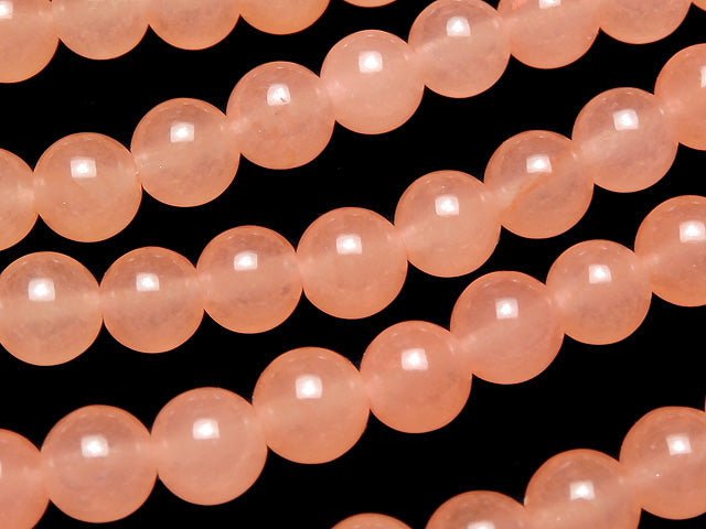 Pink Orange Jade Round 6mm 1strand beads (aprx.15inch / 36cm)