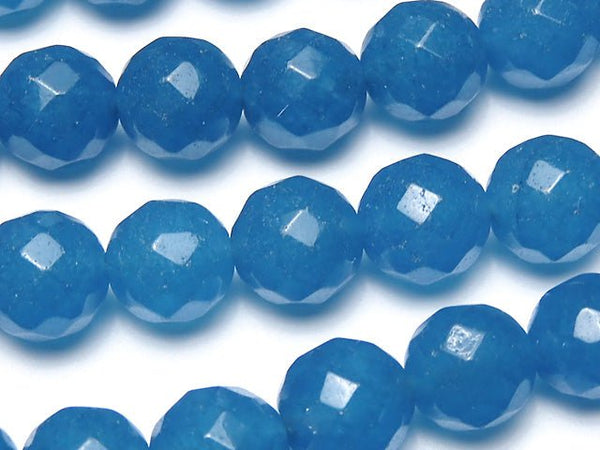 1strand $7.79! Blue Jade 64Faceted Round 8mm NO.3 1strand beads (aprx.15inch / 38cm)