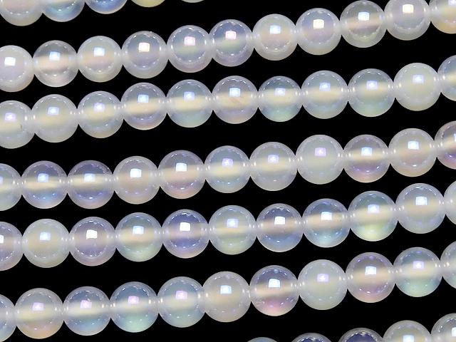 [Video] 1strand $5.79! Flash, White Chalcedony Round 4mm 1strand beads (aprx.15inch / 37cm)