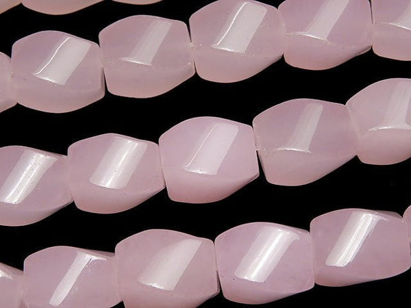 1strand $8.79! Light Pink Jade 4 Faceted Twist Faceted Rice 12 x 9 x 9 mm 1strand beads (aprx.15 inch / 38 cm)