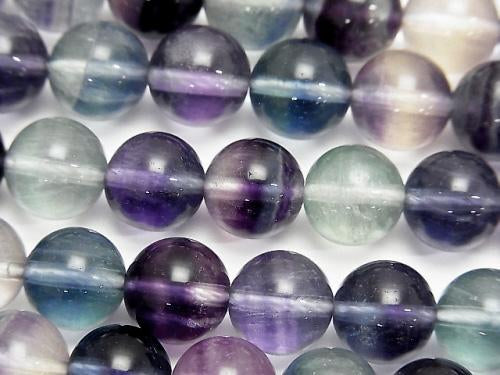 Mongolian multicolor Fluorite AAA Round 10 mm half or 1 strand beads (aprx.15 inch / 38 cm)