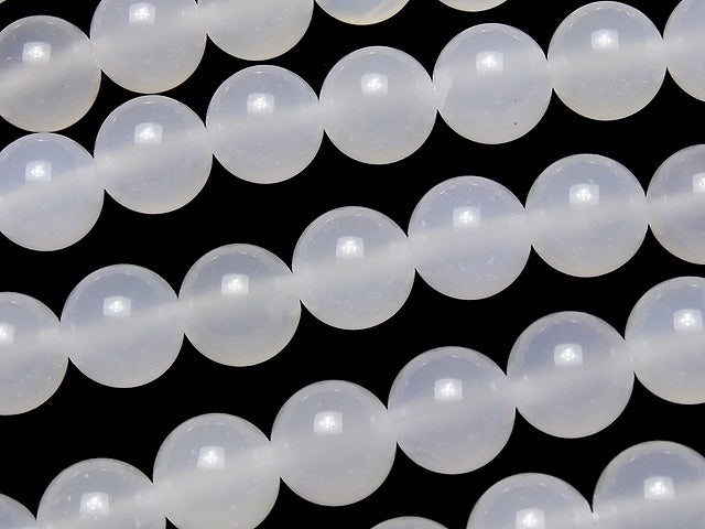 [Video] 1strand $5.79! White Chalcedony AAA Round 8mm 1strand beads (aprx.15inch / 37cm)