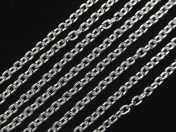 Silver925 Cable Chain 2.3 mm Rhodium Plated 10 cm