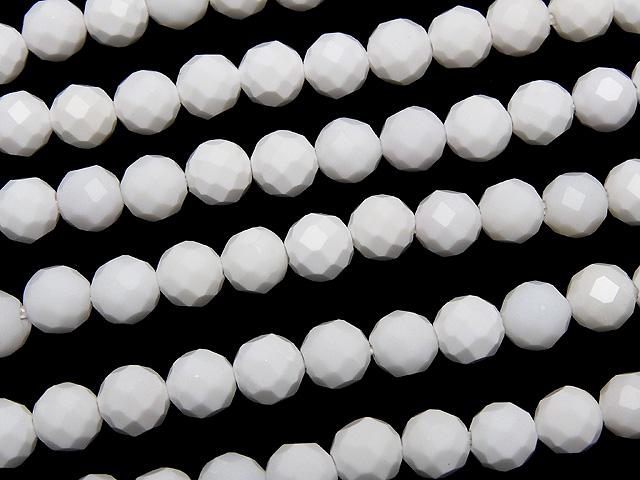 High Quality! White Onyx AAA 32Faceted Round 4mm half or 1strand beads (aprx.15inch / 36cm)