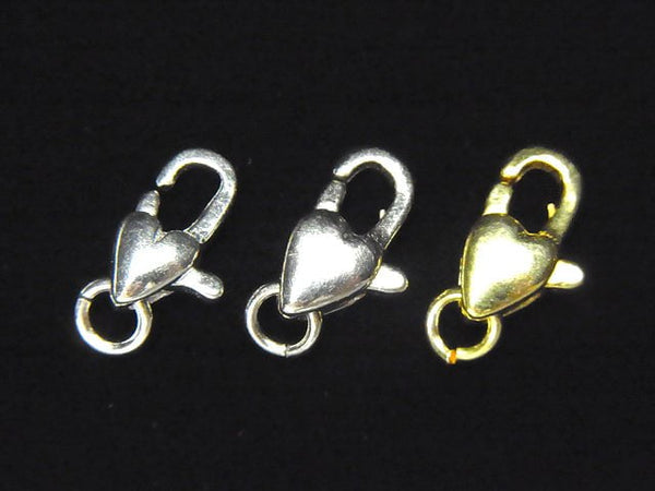 Silver925 Oval Lobster (with Jump Ring) 12x7x4mm Heart 1pc