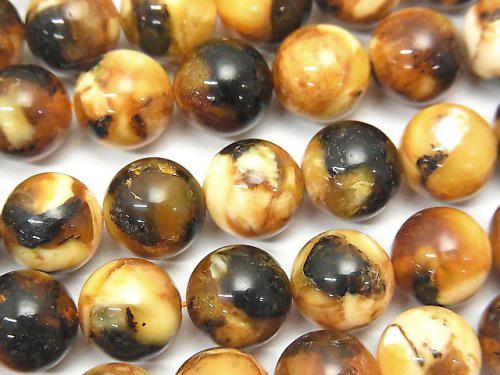[Video] Pressed Amber Round 10 mm 1/4 or 1strand beads (aprx.15 inch / 38 cm)