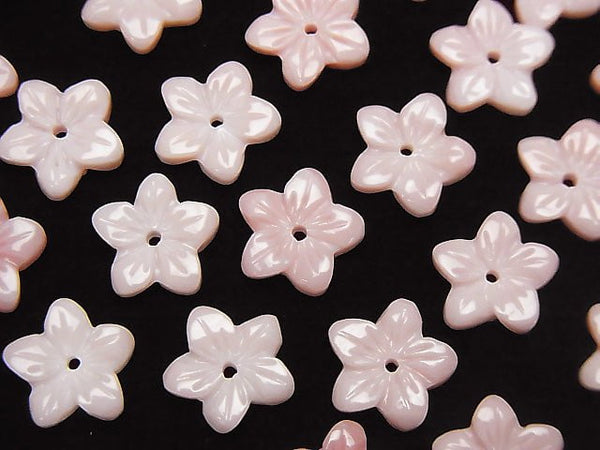 [Video] Queen Conch Shell AAA - AAA - Flower carving 10 mm central hole 4 pcs $4.79!