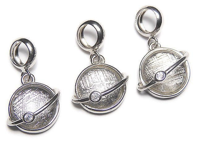 Coin Pendant 10x10x4mm Silver925 with Meteorite CZ