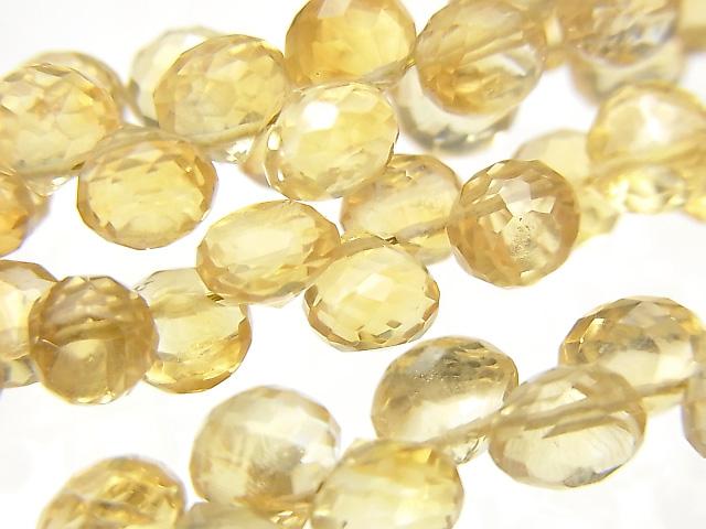 [Video] High Quality Citrine AAA- Onion  Faceted Briolette  half or 1strand beads (aprx.6inch/16cm)