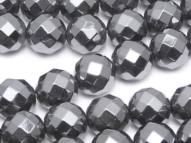 Magnetic! Hematite  64Faceted Round 10mm 1strand beads (aprx.15inch/38cm)