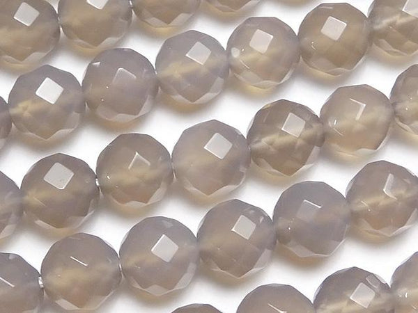 1strand $8.79! Gray Onyx AAA 64 Faceted Round 8 mm 1strand beads (aprx.15 inch / 38 cm)