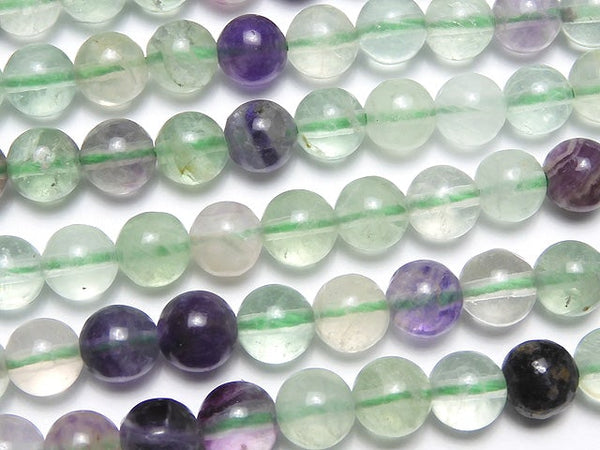 [Video] Multicolor Fluorite AA + Round 6mm 1strand beads (aprx.15inch / 38cm)