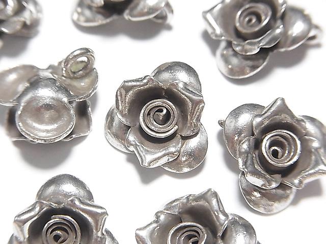 Karen Hill Tribe silver rose ornament charm 13 x 13 x 6 mm 1 pc $4.49