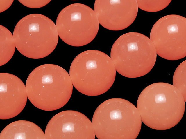 Pink Orange Jade Round 12mm 1strand beads (aprx.15inch/36cm)