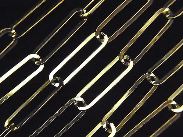 Silver925 Flat Oval Chain (Gold Coating) 10cm $4.39!