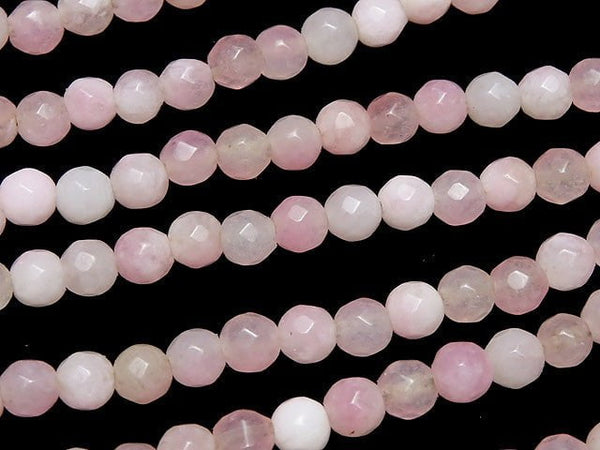 1strand $5.79! Pink & White Jade 32Faceted Round 4mm 1strand beads (aprx.15inch / 36cm)