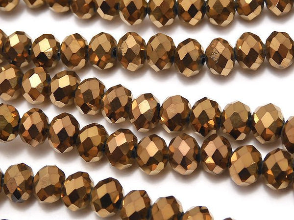 1strand $2.39! Glass Beads  Faceted Button Roundel 6x6x4mm Bronze 1strand beads (aprx.17inch / 42cm)