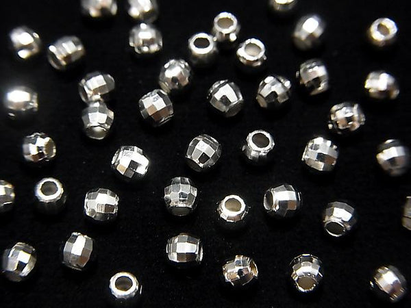 Silver925  Faceted Round 3mm  Rhodium Plated  10pcs $2.19