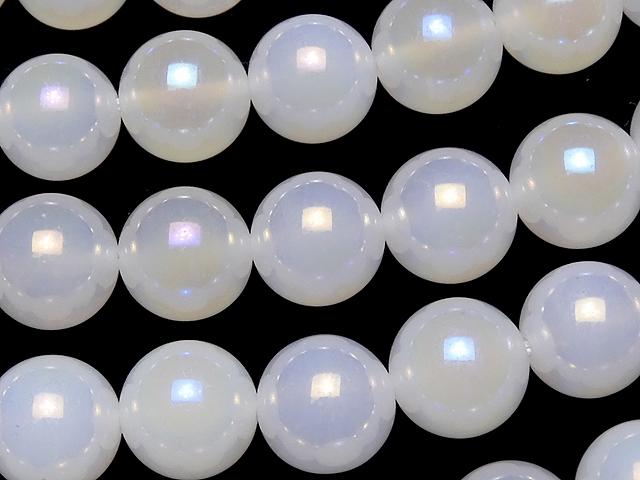 [Video] Flash White Chalcedony Round 10mm 1strand beads (aprx.15inch / 36cm)