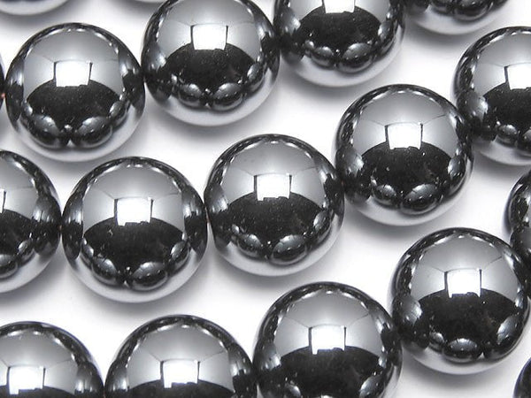 Hematite  Round 14mm half or 1strand beads (aprx.15inch/38cm)