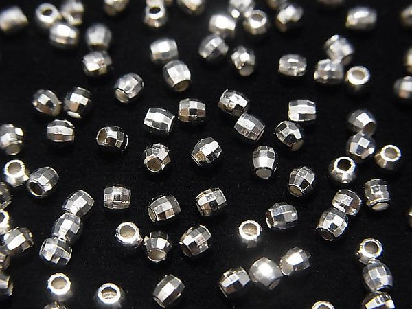 Silver925  Faceted Round 2.5mm  Rhodium Plated  20pcs $3.19