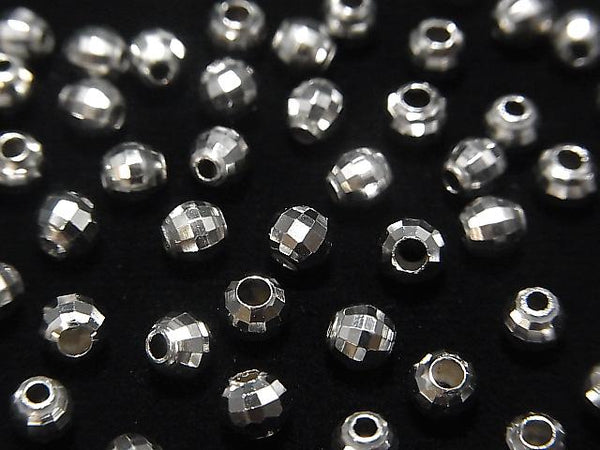 Silver925  Faceted Round 4mm  Rhodium Plated  10pcs $3.39