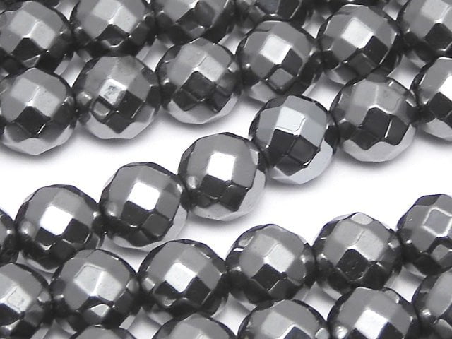 Magnetic! Hematite  64Faceted Round 8mm 1strand beads (aprx.15inch/38cm)