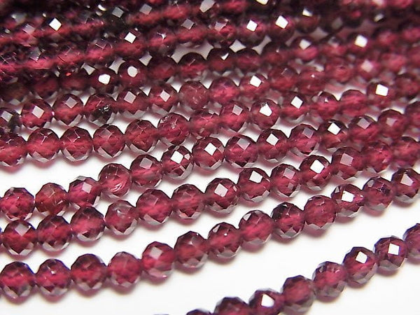 [Video]High Quality! 1strand $4.79! Mozambique Garnet AAA - 32 Faceted Round 3 mm 1strand beads (aprx.15 inch / 35 cm)