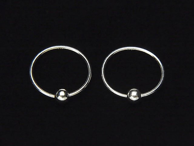Hoop Earrings with Silver925 Round 12mm 1pair