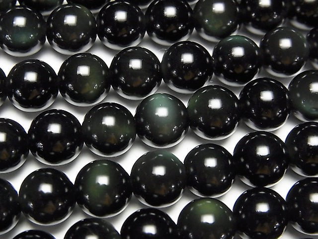[Video] Green Obsidian Round 8mm 1strand beads (aprx.15inch/36cm)