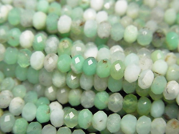 [Video] High Quality! Chrysoprase AA Faceted Button Roundel 3.5x3.5x3mm 1strand beads (aprx.15inch / 36cm)