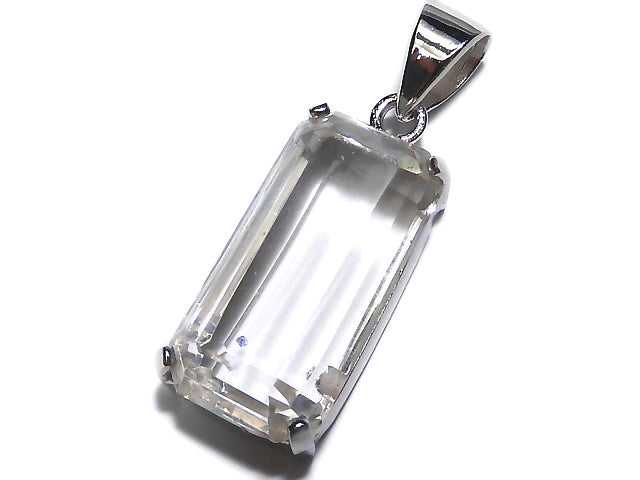 [Video] [One of a kind] Fluorite in Quartz Faceted Tube Pendant Silver925 NO.24