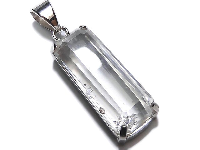 [Video] [One of a kind] Fluorite in Quartz Faceted Tube Pendant Silver925 NO.28